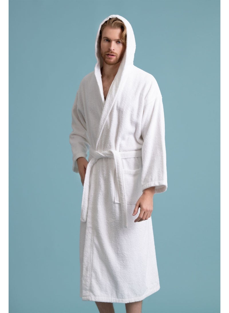 TM HOME Luxury Hotel Bathrobe Hoddies – 100% Natural Cotton with Premium Plush Texture – Elegant  – Ultra-Soft, Highly Absorbent & Comfortable Unisex Design for Home, Spa & Hotels - Image 4